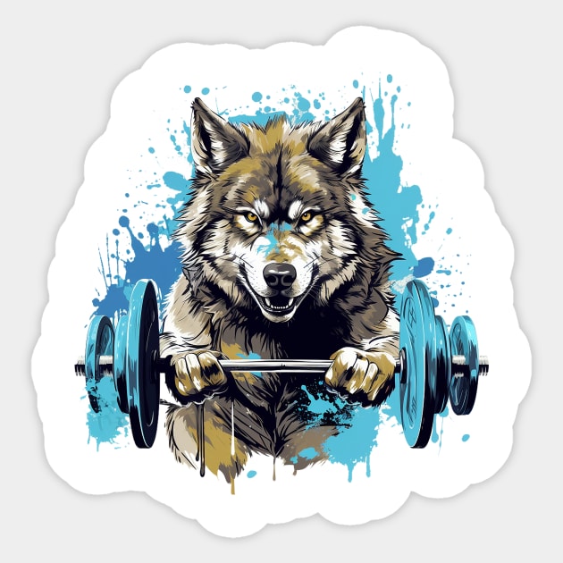 wolf at gym Sticker by Ninja banana
